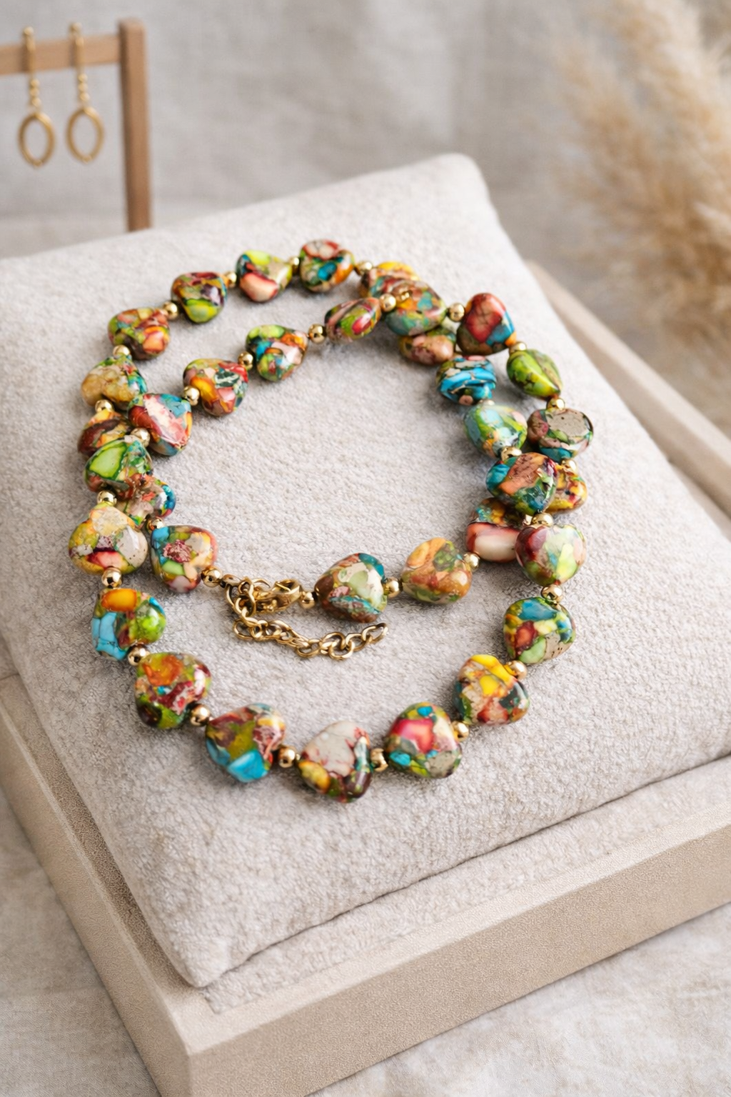 Naszyjnik jaspis serca